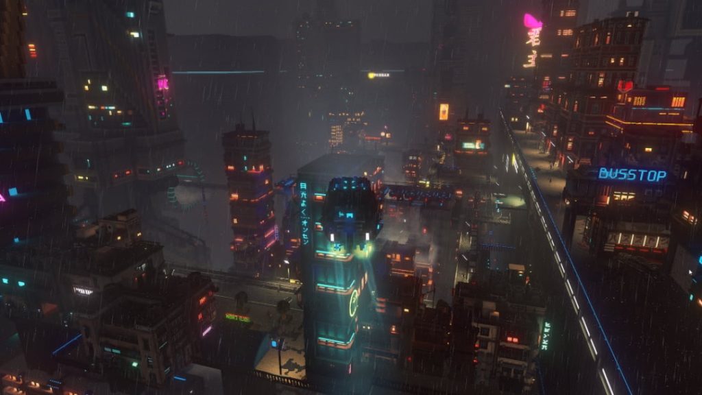 Captura Cloudpunk conducción
