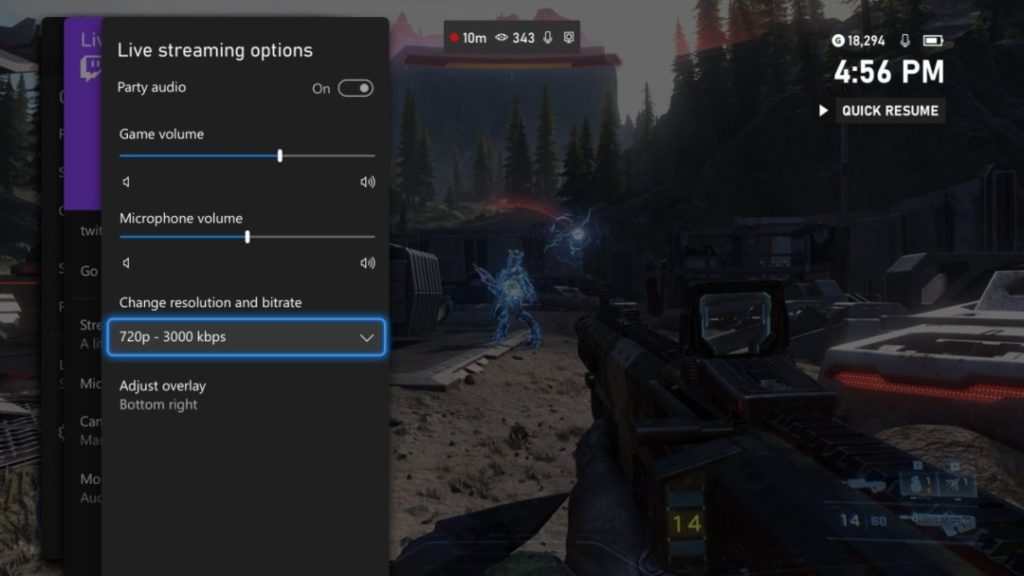 Twitch audio y resolución
